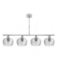 Distribuidor - Lâmpadas Diversas | Lâmpadas Modernas | LAMPARA ESTELA 4XE14 CROMO REGX75X13 CM C/TULIPAS CRISTAL TALLADO TRANSPARENTE Ref: 196854020